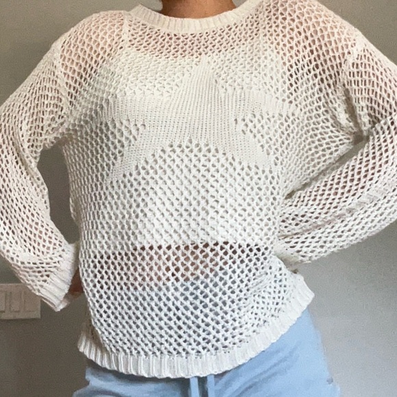 Star pattern crochet hollow sweater - Picture 1 of 8